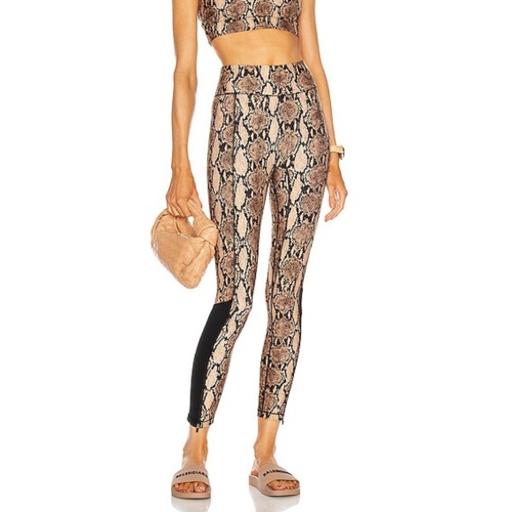 NWOT A.L.C. x Bandier Python High Waisted Leggings with Front Zip